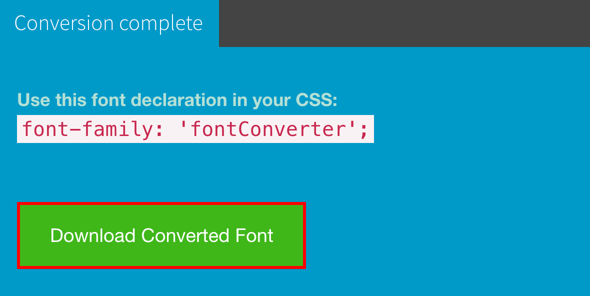 Download converted font file